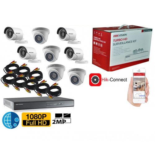 CCTV Package Hikvision 8CH DVR 8 PCS HD Camera 1TB HDD