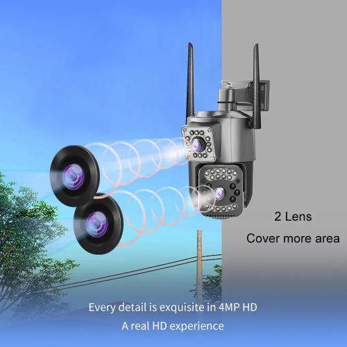 IP66 Dual Lens V380 Pro 4MP Outdoor Wireless IP Camera