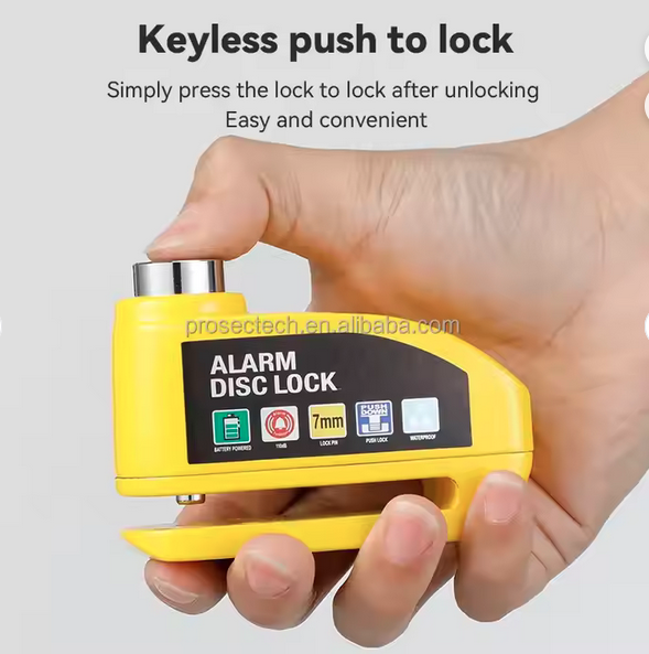 Heavy Duty Motorbikes Disc Brake Lock With Alarm Security Safety, E Bike Disk Lock