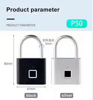 Fingerprint Unlock Locker Smart Padlock with Keyless Suitable for Luggage Bags Door Fence and Storage Smart Security
